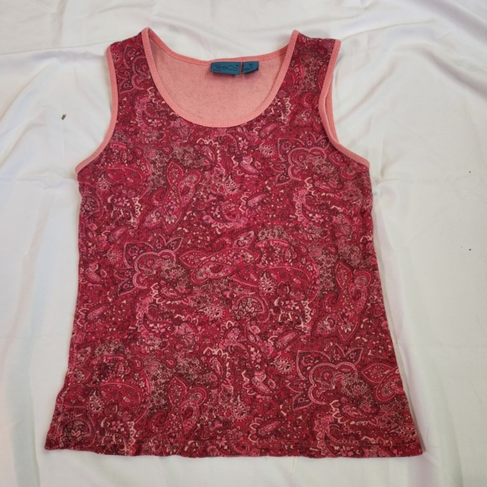 Vintage Y2k‎ Paisley Print 100% Cotton Tank Top Size Medium